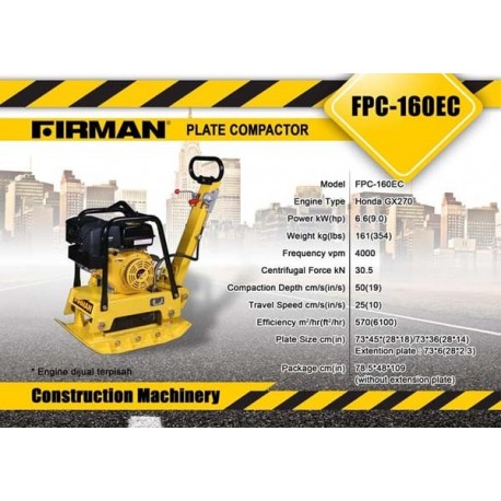 Firman FPC-160EC Hydraulic Plate Compactor 