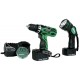 Hitachi DS14DVF3 Cordless Drill/Driver Kit 14.4-volt Ni-Cad 3/8-inch 