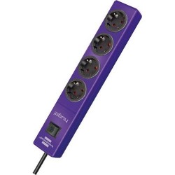 Brennenstuhl Hugo Line 1150610134 Purple Stop Kontak 4 Lubang 1 Saklar