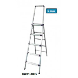 Krisbow KW0101835 Step Ladder W/Hdl 5 Step 1.3m Aluminum