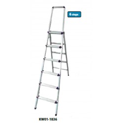Krisbow KW0101836 Step Ladder W/Hdl 6 Step 1.6m Aluminum