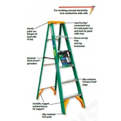 Krisbow KW0102176 Step Ladder 6/1.8m Green Fiberglass