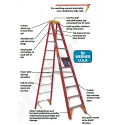Krisbow KW0102178 Step Ladder 10/3m Orange Fiberglass