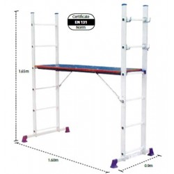 Krisbow KW0103032 1-3032 3way Aluminum Scalfolding Ladder