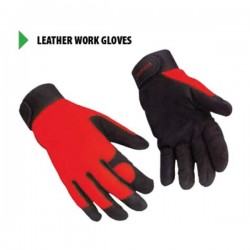 Krisbow KW1000239 Work Glove (M) Black & Red Leather