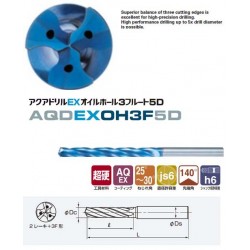 Nachi AQDEXOH3F5D0410 4.1mm AQUA Drills EX Oil-Hole 5 Flutes L9820