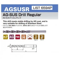 Nachi AGSUSR0100 Dia: 1.0mm AG-SUS Drills Regular L6594P
