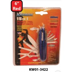 Krisbow KW0103422 Pocket Knife 9cm 15-In 1 Blue