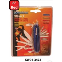 Krisbow KW0103422 Pocket Knife 9cm 15-In 1 Blue
