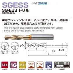 Nachi SGESS0100 Dia: 1.0mm SG-ESS Drills L7572P