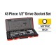 Stanley 89-509 43 Pcs 1 2 Inch Drive Kunci Sok 1 Set