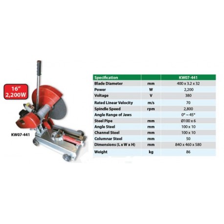 Krisbow KW0700441 Hd Cutt Of Machine 16in / Rt: 10003890