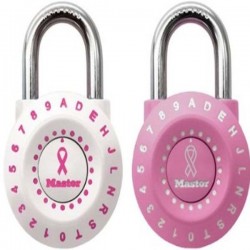 Master Lock 1590DPNK 1-15/16in (49mm) Set Your Own LETTER/NUMBER Combination Padlock Pink or White
