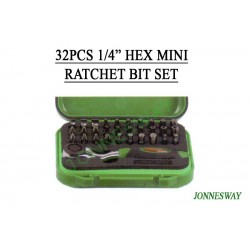 Jonnesway RD01032S 32Pcs 1/4" Hex Mini Ratchet Bit Set