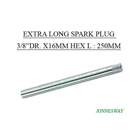 Jonnesway AI050093 Extra Long Spark Plug 3/8" Dr. X16mm Hex L 250mm