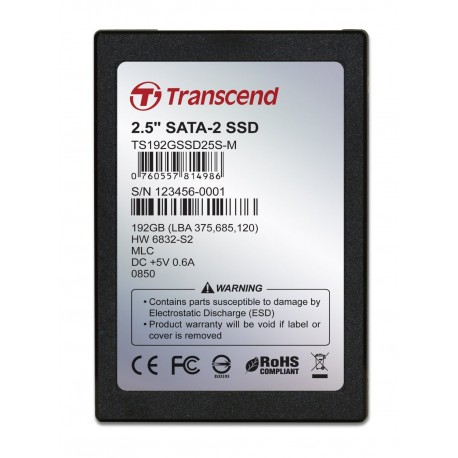 Transcend 192GB SSD 2.5 in SATA 2MLC