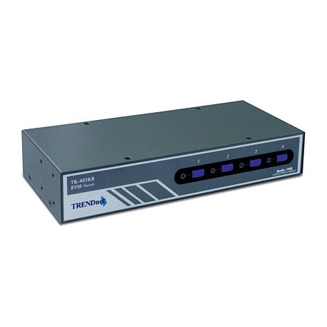 TRENDnet TK-403KR 4-Port PS/2 Rack Mount KVM Switch Kit w/ Audio