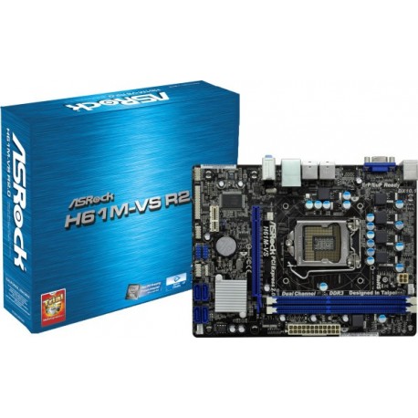 ASRock H61M-VS R2.0 LGA 1155 Intel H61 DDR3 SATA3 Onboard DVIAnalog