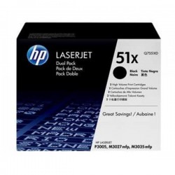 Toner Q7551XD For HP LaserJet Q7551X Dual Pack Print Crtg  