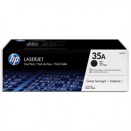 Toner CB435AD For HP LaserJet P1006 Black Crtg Dual Pack  