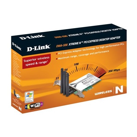 D-Link DWA-556 300/54Mbps 802.11g Wireless LAN PCI Express Network Adapter with N-Draft Technology