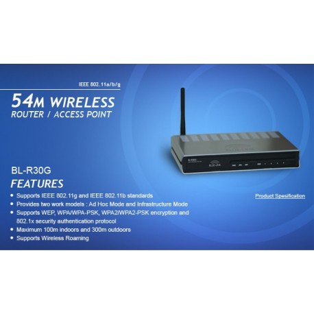 Blue Link BL-AW10G Wireless ADSL2 Modem Router 4 Port Antenna 3 dBI