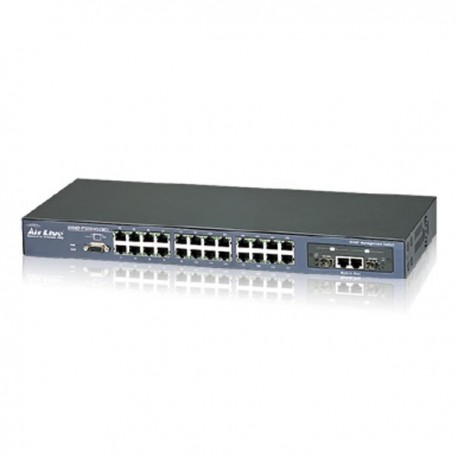 Airlive FSH2602MG  19 Inch SNMP Managed Switch 24 Port 10 100Mbps 2Port 1000Base-T 2Port Mini-GBIC