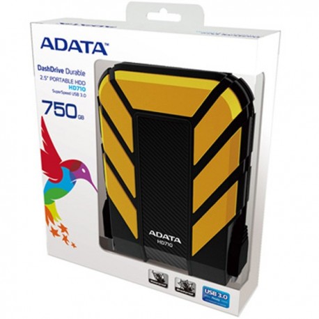 Adata AHD710750GU3CBK HD710 750GB Antishock Waterproof USB 3.0 Hardisk External