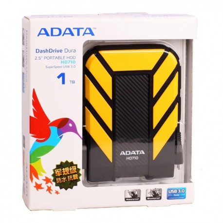 Adata AHD710-1TU3-CYL HD710 1TB Antishock  Wateroof USB 3.0 Hardisk Eksternal