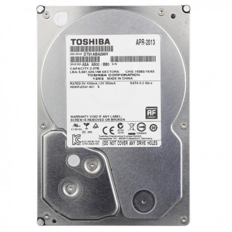 Toshiba DT01ABA200V 2TB AV SATA3 5700RPM Hardisk For CCTV