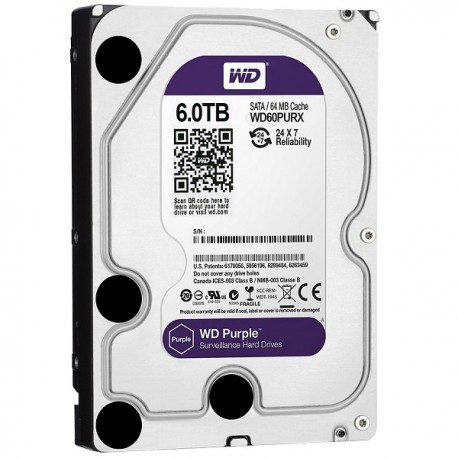 WDC WD60PURX Purple 6TB For CCTV 24 Hours
