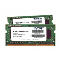 Patriot SO-DIMM DDR3 PC12800 16GB Dual Channel (2x8GB) - PSA3 16G 1600 SK Memory