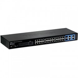 TRENDnet TL2-E284 24-Port 10/100Mbps Layer 2 Switch w/ 4 Gigabit Ports and 2 Shared Mini-GBIC Slots