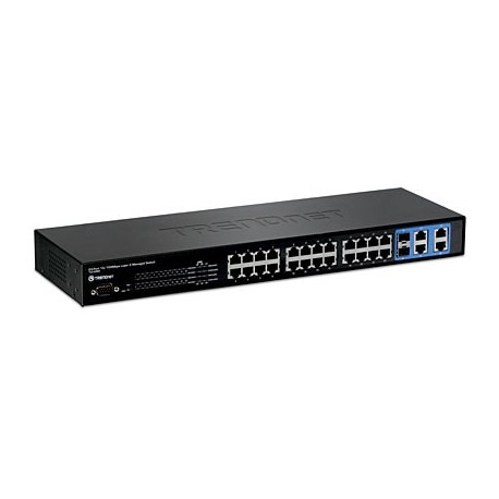 TRENDnet TL2-E284 24-Port 10/100Mbps Layer 2 Switch w/ 4 Gigabit Ports and 2 Shared Mini-GBIC Slots