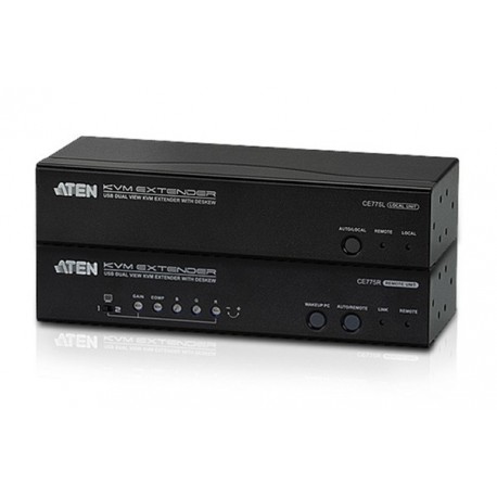 Aten CE775 USB Dual View KVM Extender with Deskew