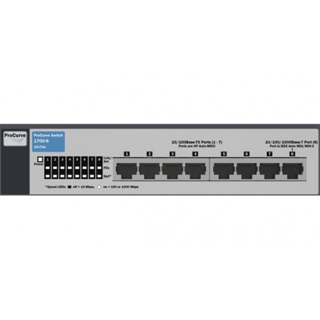 HP V1700-8 Web-smart Switch with 7x10/100 ports and 1x10/100/1000 ports J9079A