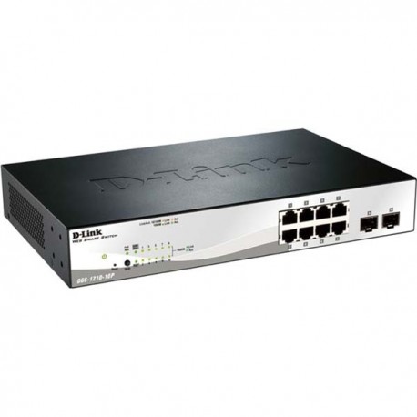 D-Link DGS-1210-10P/E 8-port UTP 10/100/1000Mbps 4-port UTP Gigabit with SFP (Mini-GBIC)