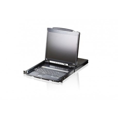 Aten CL5800 PS/2-USB VGA Dual Rail LCD Console with USB Peripheral Support 