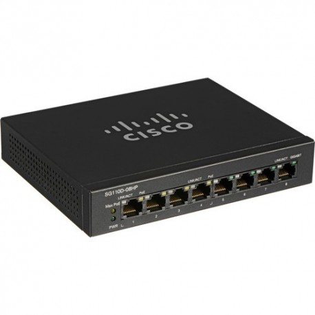 Cisco SG110D-08HP 110 Series 8-Port Unmanaged POE Switch 