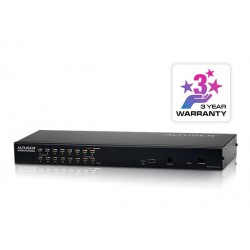 Aten KH1516Ai 1-Local/Remote Share Access 16-Port Cat 5 KVM over IP Switch with Daisy-Chain Port  