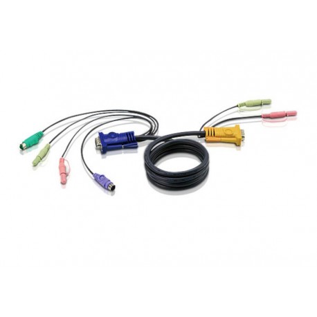 Aten 2L-5302P 1.8M PS/2 KVM Cable with 3 in 1 SPHD and Audio  