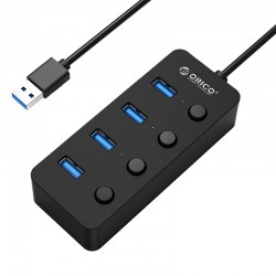 ORICO W9PH4-U3 4 Port Bus Powered USB 3.0 Hub with Individual Power Switches and LEDs