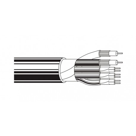 Belden 1263B 2C 25 AWG Coax 3-Pair PVC Black Cable