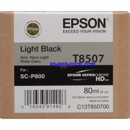 Epson Sc-P807 T8537 Light Black Ink Cartridge 80ml 