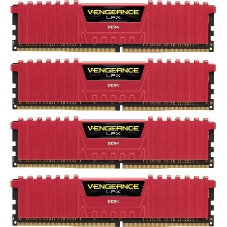 Corsair Vengeance LPX 32GB (4x8GB) DDR4 4000MHz Red PC Memory (CMK32GX4M4B4000C19R)