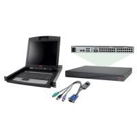 APC KVM-BN001 2X1X16 IP KVM with APC 17" Rack LCD and USB VM Server Module Bundle