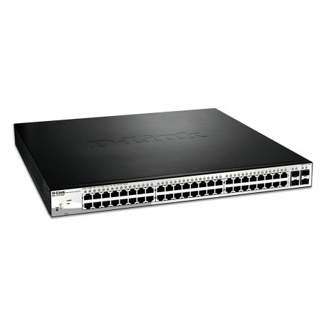 D-Link (DGS-1210-52MP) 48-Porat Gigabit Smart Managed PoE Switch with 4 Gigabit RJ45/SFP COMBO ports, 370W PoE Budget