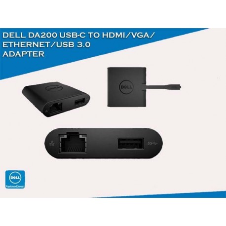 Dell DA200 Universal Dongle Type C To HDMI VGA Ethernet