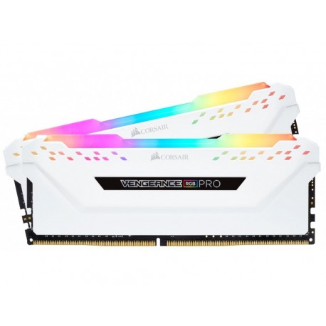  Corsair Vengeance RGB PRO 16GB (2 x 8GB) DDR4 Dram 2666MHz C16 Memory Kit-White (CMW16GX4M2A2666C16W)