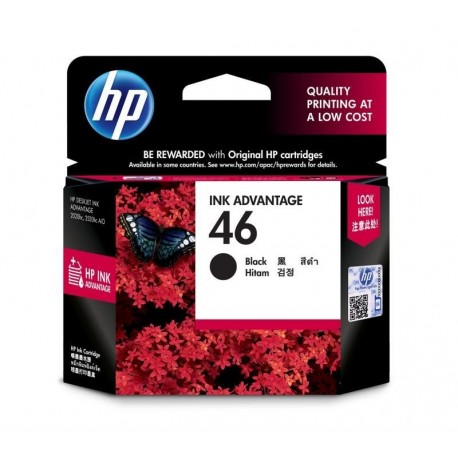 HP 46 Black Original Ink Advantage Cartridge (CZ637AA)